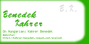 benedek kahrer business card